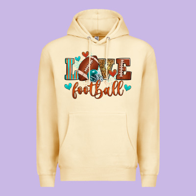 Love Football Premium Hoodie Designed By Zillion Design Studio
