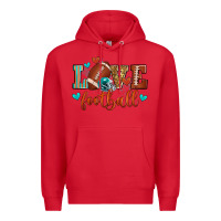 Red love football Premium Hoodie - Zillion Design Studio