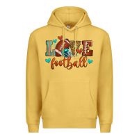 Antique Gold love football Premium Hoodie - Zillion Design Studio