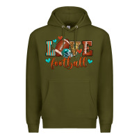 Army Green love football Premium Hoodie - Zillion Design Studio