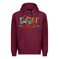 Burgundy love football Premium Hoodie - Zillion Design Studio