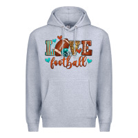 Heather Grey love football Premium Hoodie - Zillion Design Studio