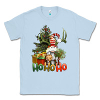 Dusty Blue Ho Ho Ho Christmas Gnome Classic Tee - BundleAndBundleShop