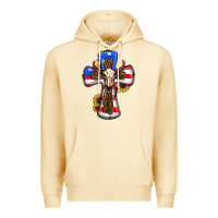 Pina Colada american flag cross cow skull sunflowers Premium Hoodie - RanaPortraitStore
