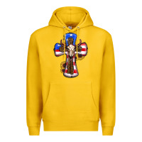Lemon american flag cross cow skull sunflowers Premium Hoodie - RanaPortraitStore