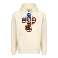 Sandshell american flag cross cow skull sunflowers Premium Hoodie - RanaPortraitStore
