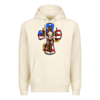 Tofu american flag cross cow skull sunflowers Premium Hoodie - RanaPortraitStore