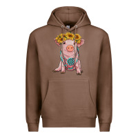 Chestnut sunflower pig with gemstone Premium Hoodie - RanaPortraitStore