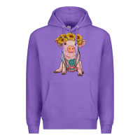 Sunflower Pig With Gemstone Premium Hoodie | Teevron
