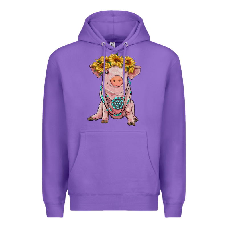 Sunflower Pig With Gemstone Premium Hoodie by RanaPortraitStore | Teevron