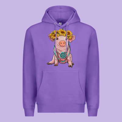 Sunflower Pig With Gemstone Premium Hoodie Designed By Ranaportraitstore
