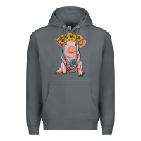 Rock sunflower pig with gemstone Premium Hoodie - RanaPortraitStore