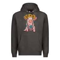Smoke sunflower pig with gemstone Premium Hoodie - RanaPortraitStore