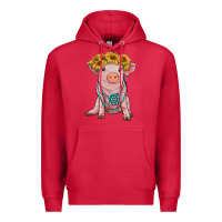 Cardinal sunflower pig with gemstone Premium Hoodie - RanaPortraitStore