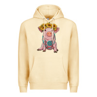 Pina Colada sunflower pig with gemstone Premium Hoodie - RanaPortraitStore