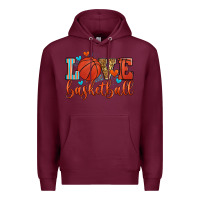 Burgundy love basketball Premium Hoodie - Zillion Design Studio