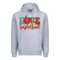 Heather Grey love basketball Premium Hoodie - Zillion Design Studio