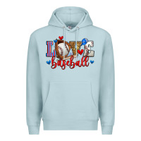 Blue Mist love baseball Premium Hoodie - Zillion Design Studio
