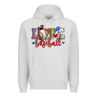 Dove Grey love baseball Premium Hoodie - Zillion Design Studio