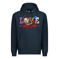 Navy love baseball Premium Hoodie - Zillion Design Studio