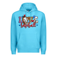 Ocean Blue love baseball Premium Hoodie - Zillion Design Studio