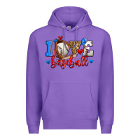 Purple love baseball Premium Hoodie - Zillion Design Studio