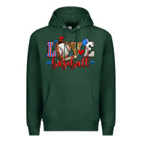 Sports Green love baseball Premium Hoodie - Zillion Design Studio
