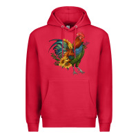 Cardinal rooster with sunflowers Premium Hoodie - RanaPortraitStore
