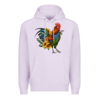 Lilac rooster with sunflowers Premium Hoodie - RanaPortraitStore