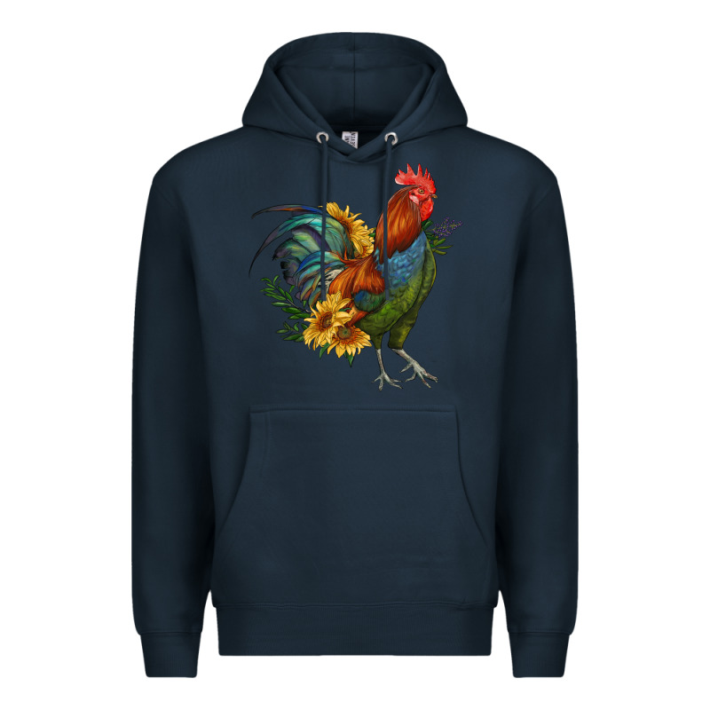 Rooster With Sunflowers Premium Hoodie by RanaPortraitStore | Teevron