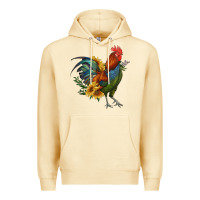 Pina Colada rooster with sunflowers Premium Hoodie - RanaPortraitStore