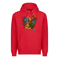 Red rooster with sunflowers Premium Hoodie - RanaPortraitStore