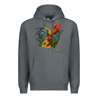 Rock rooster with sunflowers Premium Hoodie - RanaPortraitStore