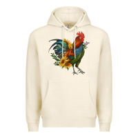 Tofu rooster with sunflowers Premium Hoodie - RanaPortraitStore