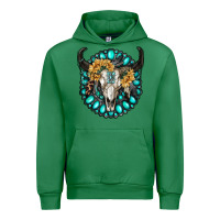 Emerald gamestone with bull skull Urban Hoodie - RanaPortraitStore