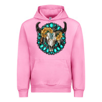 Fuchsia Pink gamestone with bull skull Urban Hoodie - RanaPortraitStore