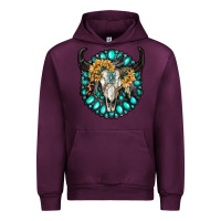 Mauve Wine gamestone with bull skull Urban Hoodie - RanaPortraitStore