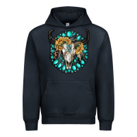 Navy gamestone with bull skull Urban Hoodie - RanaPortraitStore