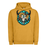 Pigment Peanut Butter gamestone with bull skull Urban Hoodie - RanaPortraitStore