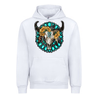 White gamestone with bull skull Urban Hoodie - RanaPortraitStore