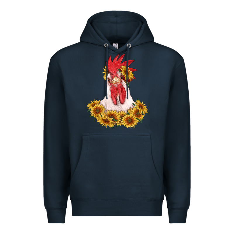 Rooster Head With Sunflowers Premium Hoodie by RanaPortraitStore | Teevron