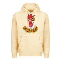 Pina Colada rooster head with sunflowers Premium Hoodie - RanaPortraitStore