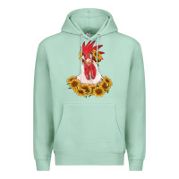 Seafoam rooster head with sunflowers Premium Hoodie - RanaPortraitStore