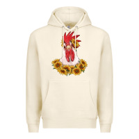 Tofu rooster head with sunflowers Premium Hoodie - RanaPortraitStore