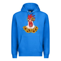 True Royal rooster head with sunflowers Premium Hoodie - RanaPortraitStore