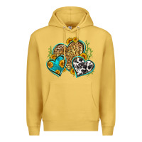 Antique Gold leopard cowhide hearts Premium Hoodie - Zillion Design Studio