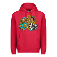 Cardinal leopard cowhide hearts Premium Hoodie - Zillion Design Studio
