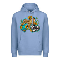 Colony Blue leopard cowhide hearts Premium Hoodie - Zillion Design Studio