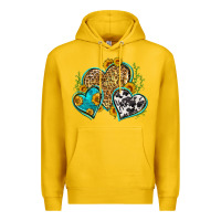Lemon leopard cowhide hearts Premium Hoodie - Zillion Design Studio