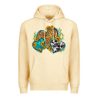 Pina Colada leopard cowhide hearts Premium Hoodie - Zillion Design Studio